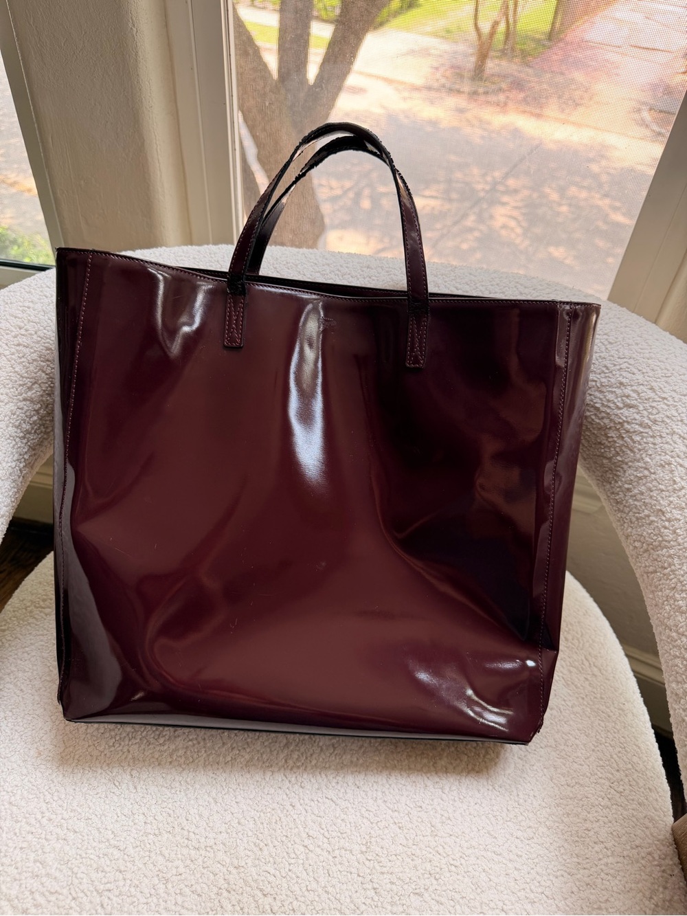 Anya Hindmarch oxblood tote